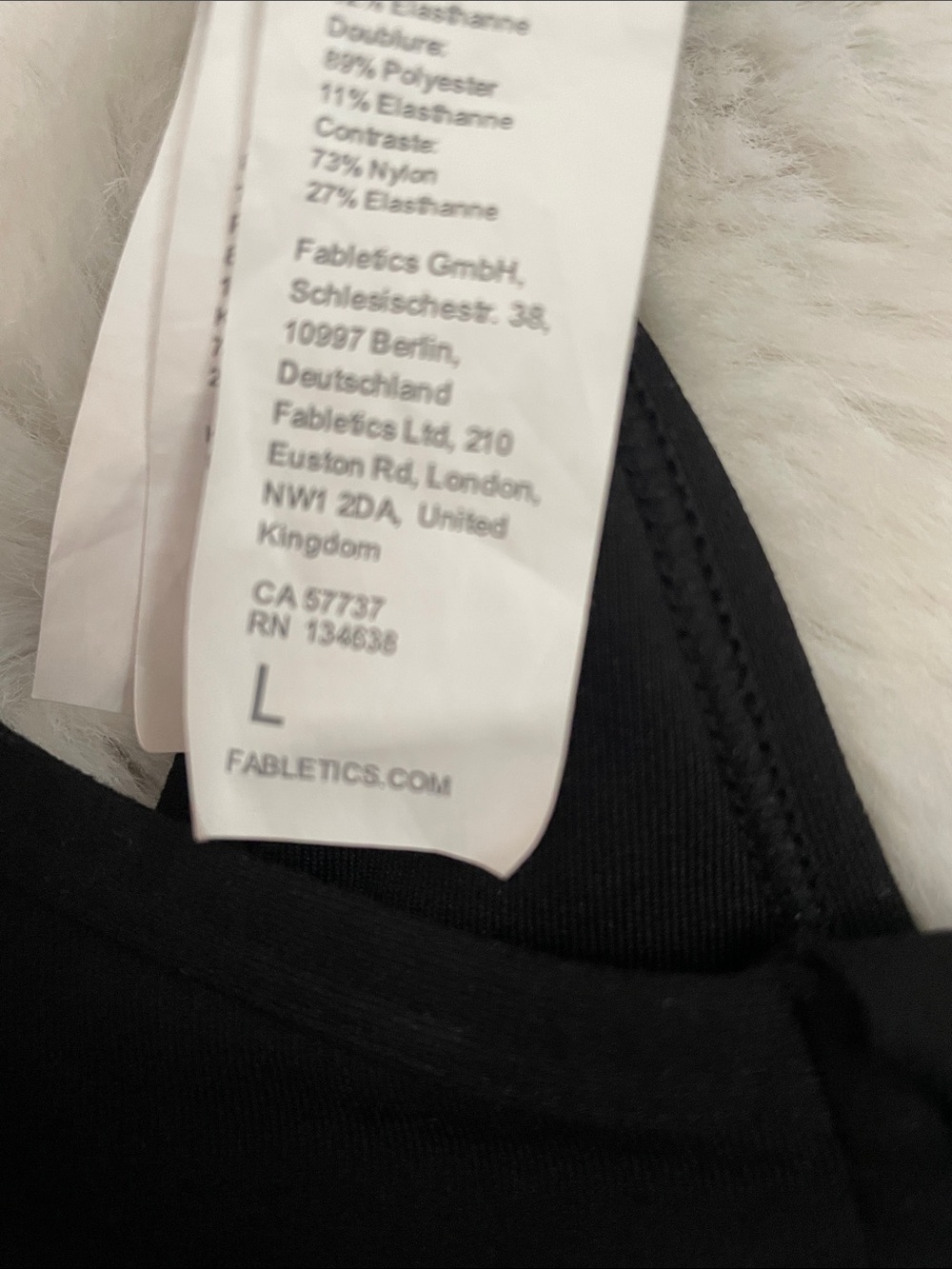 Fabletics Black Front-Zip Racerback Sports Bra - Picture 9 of 9